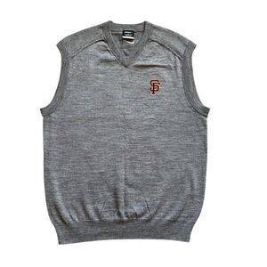 Gorpcore Nike Golf‎ SF Giants Merino Wool Sweater Vest L Gray V-Neck MLB